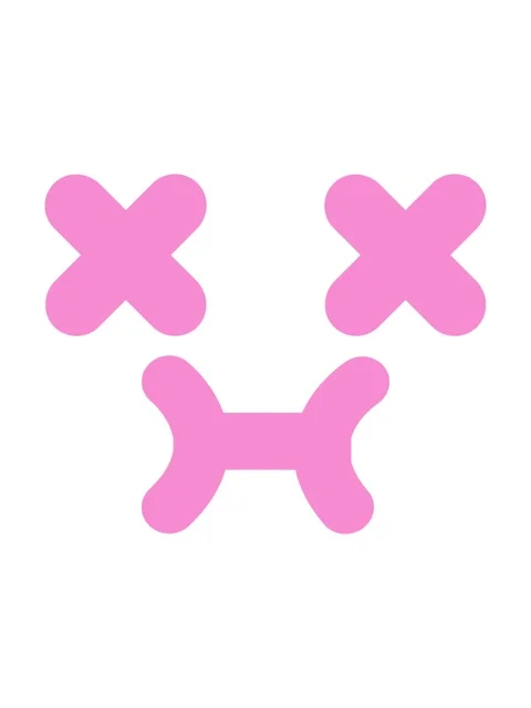 Splitting motion animation of cute dead face icon Stock Footage 324369084