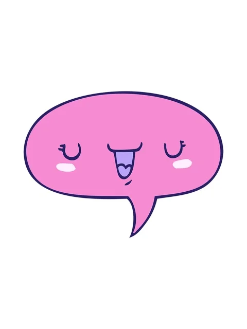 Splitting motion animation of cute happy face cartoon with speech bubble Stock Footage 324166731