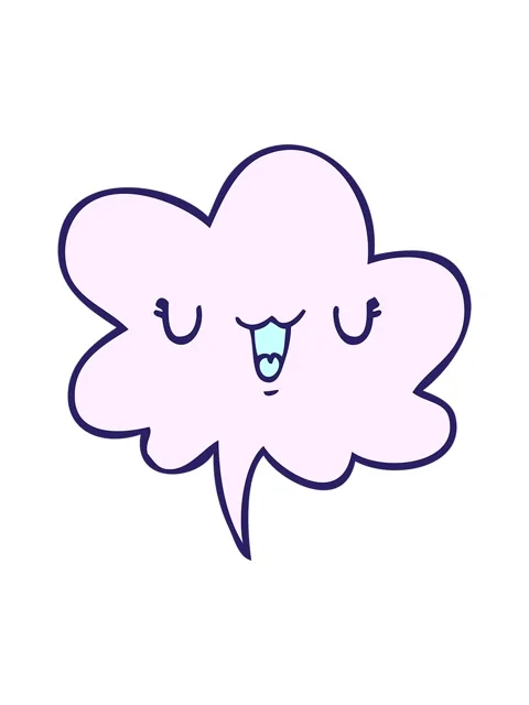 Splitting motion animation of cute happy cartoon face with speech bubble Stock Footage 324487384
