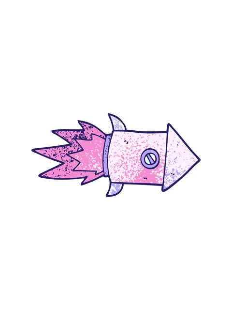 Splitting motion animation of a doodle of a space rocket Stock Footage 323594806