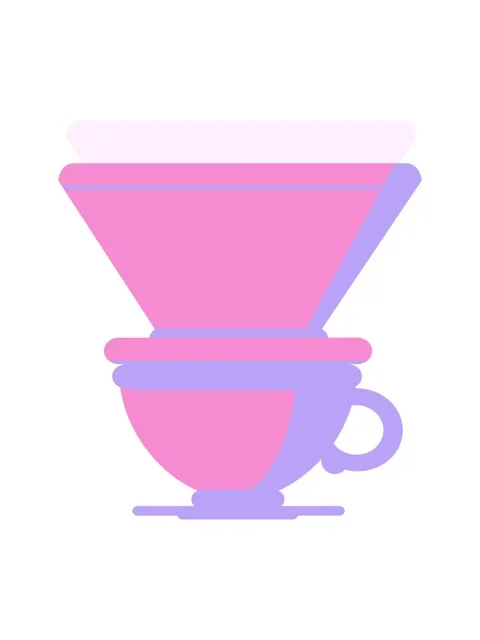 Splitting motion animation of Flat colour illustration of a filter coffee cup Stock Footage 324059997