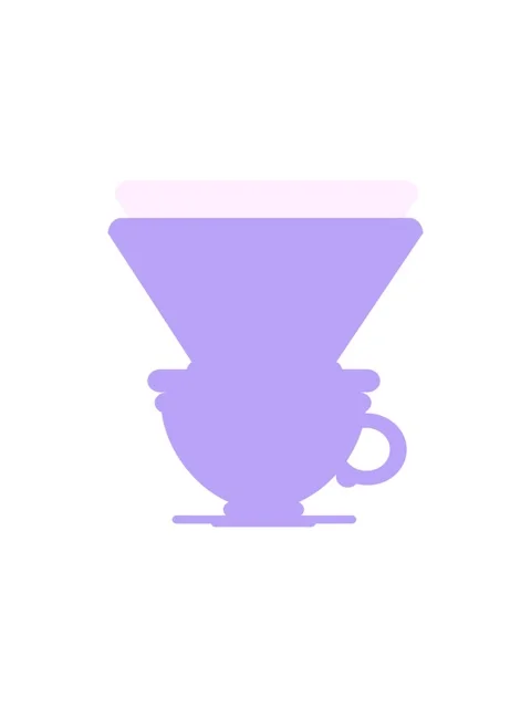 Splitting motion animation of a Flat colour illustration of a filter coffee c Stock Footage 324352844