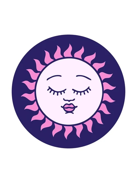 Splitting motion animation of folklore sun with face Stock Footage 324102453