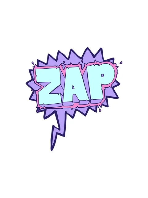 Splitting motion animation of freehand drawn speech bubble cartoon zap symbol Video stock 324197179