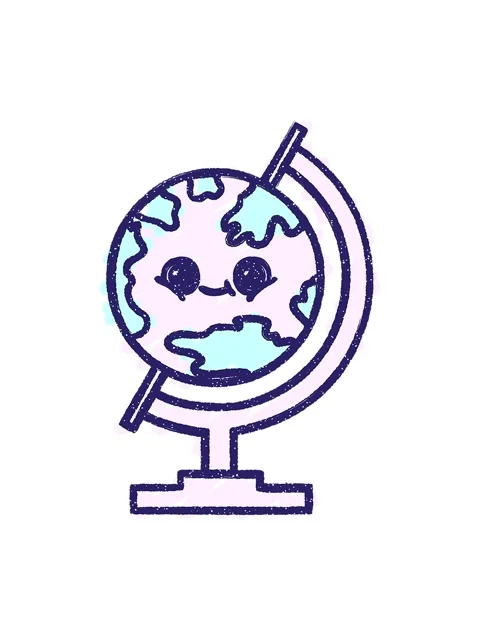 Splitting motion animation of Globe Chalk Drawing Stockbeeldmateriaal 324389449