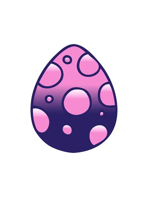 Splitting motion animation of gradient shaded quirky cartoon easter egg Video stock 324164323