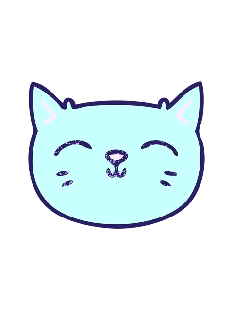 Splitting motion animation of hand drawn quirky cartoon cat face Stock Footage 324122236