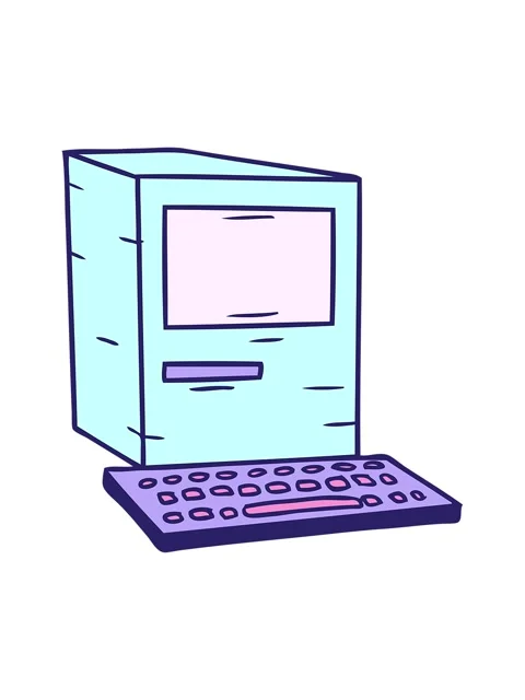 Splitting motion animation of hand drawn cartoon doodle of a computer and k.. Stock Footage 324457020