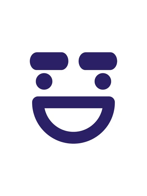 Splitting motion animation of happy big eyebrow face design Stock Footage 324041295