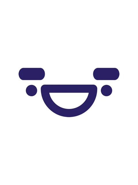 Splitting motion animation of happy big eyebrow face icon Stock Footage 324096613