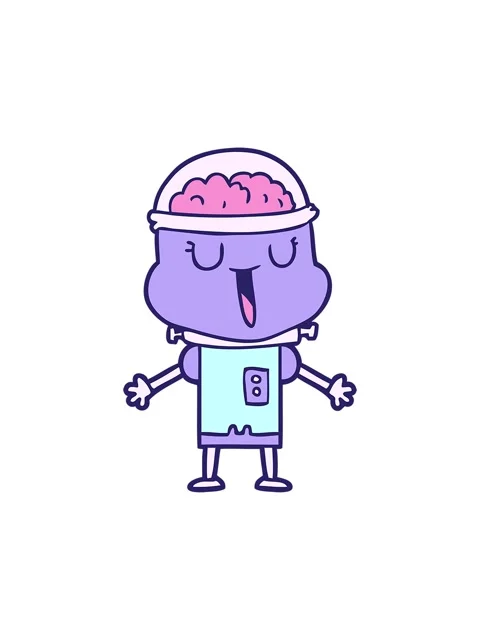 Splitting motion animation of happy robot cartoon Stock Footage 324254514