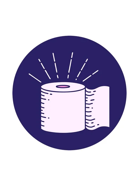 Splitting motion animation of icon of a tattoo style toilet paper Stock Footage 324080668