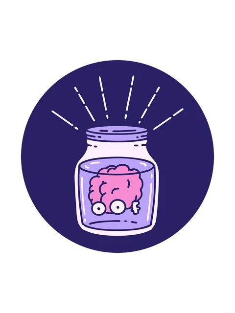 Splitting motion animation of icon of a tattoo style brain in jar 動画素材 324135847