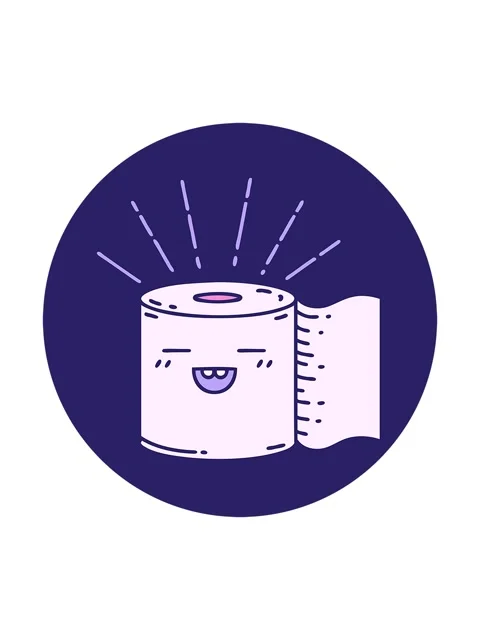 Splitting motion animation of icon of a tattoo style toilet paper character Stock Footage 324262837