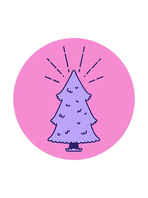Splitting motion animation of icon of a tattoo style pine tree Stock Footage 324468344