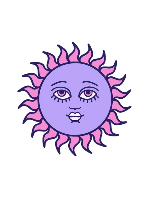 Splitting motion animation of image of a sun with face Stock Footage 323592215