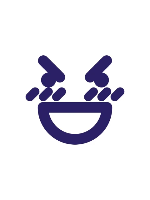 Splitting motion animation of mean laughing face icon Stock Footage 324415657