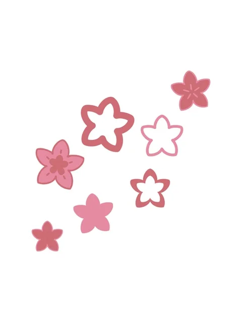 Splitting motion animation of multiple flowers form a japnese floral pattern Stock Footage 324276403