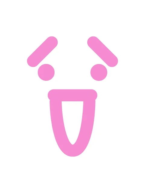 Splitting motion animation of nervous but happy laughing face icon Stock Footage 324150232