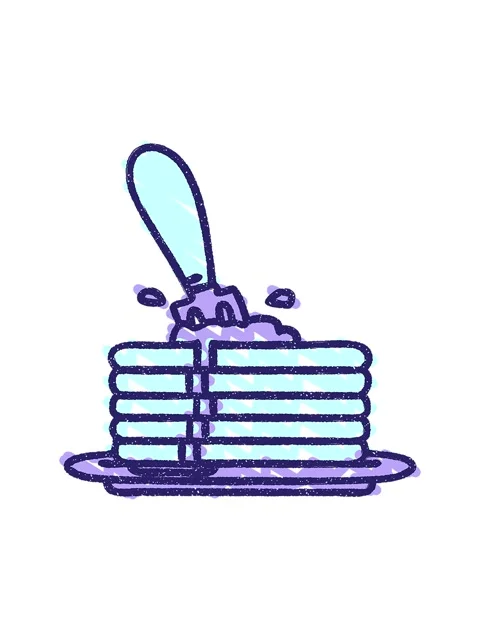 Splitting motion animation of Pancake Stack Chalk Drawing 스톡 동영상 324208931