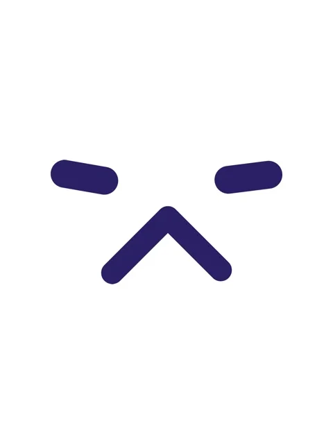 Splitting motion animation of a simple annoyed face icon Stock Footage 324295974