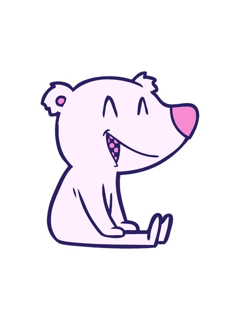 Splitting motion animation of sitting bear cartoon Stock Footage 324151089