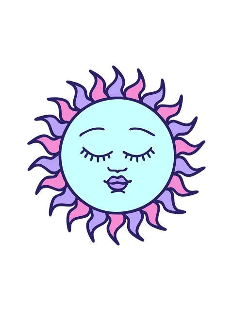 Splitting motion animation of sun with face design Stock Footage 324406008