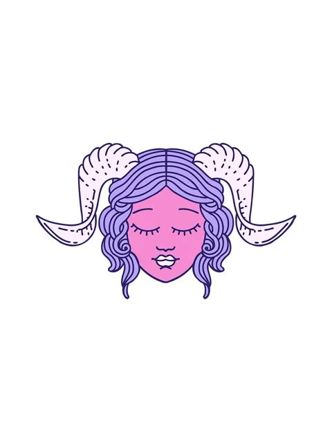 Splitting motion animation of Tattoo Style tiefling character face Stock Footage 324057679