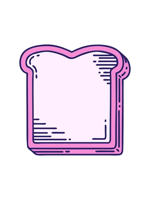 Splitting motion animation of tattoo in traditional style of a slice of bread Stock Footage 324283080