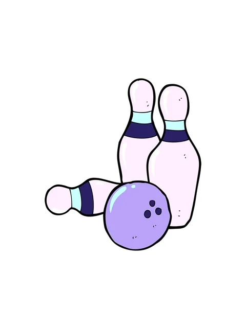 Splitting motion animation of ten pin bowling cartoon Video stock 324160132