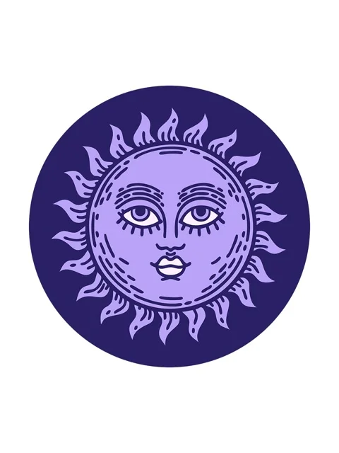 Splitting motion animation of traditional sun face Stock Footage 324234974