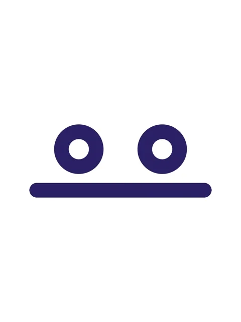 Splitting motion animation of unimpressed blank eye face icon Stock Footage 324203028