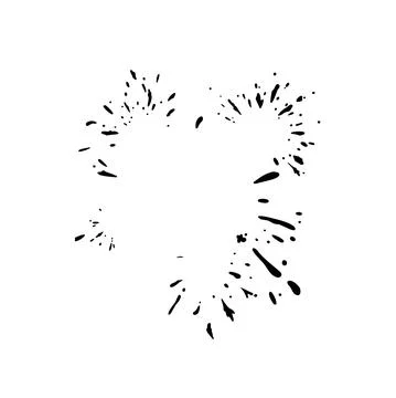 Splodging inkblot texture. Inky splashes isolated in white background. Vector Illustrazione stock