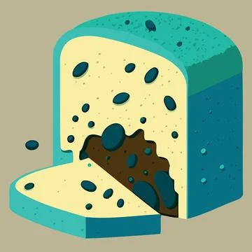 Spoiled bread with mold fungus Stock Illustration