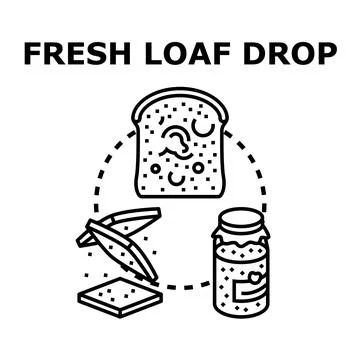 Spoiled bread slice with mold and jam concept Stock Illustration