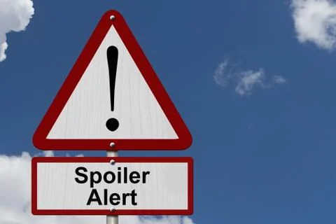 Spoiler alert caution sign Stock Illustration