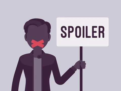 Spoiler alert man Stock Illustration