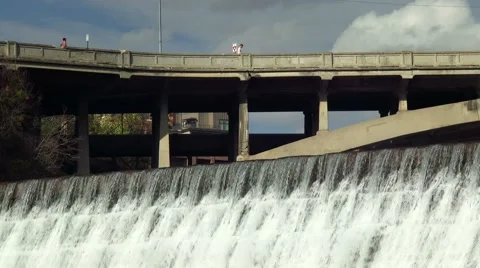 Spokane Falls and Bridge,4K Stock Footage 44723878