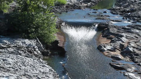 Spokane River Flow Stock Footage 1073837