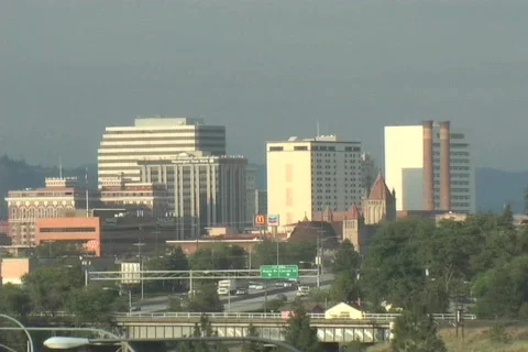Spokane Timelapse - Dusk to Nightfall 库存影片 534265
