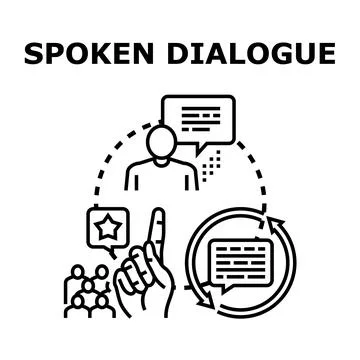 Spoken dialogue communication concept vector Stock Illustration