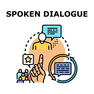 Spoken dialogue communication concept vector Stock Illustration