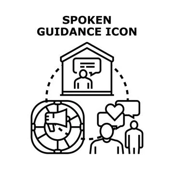 Spoken guidance and support system concept icon Stock Illustration