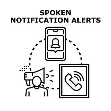 Spoken notification alerts system concept Stock Illustration