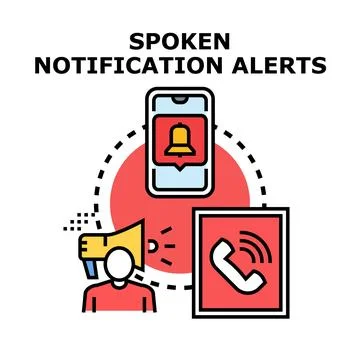 Spoken notification alerts system concept Stock Illustration