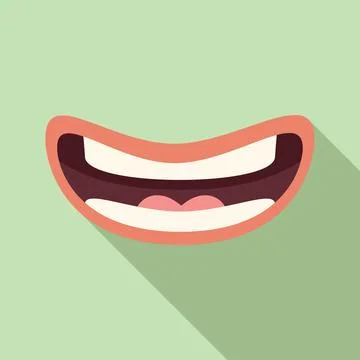 Spoken word icon flat vector. Exercise mouth talking Illustrazione stock