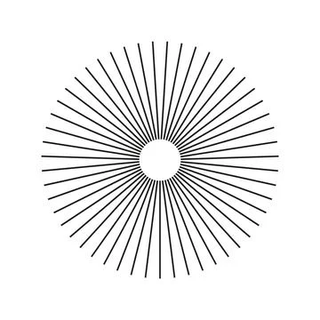 Spokes grid with radiating stripes. Round radial radiation lines. Star sun burst Stock Illustration