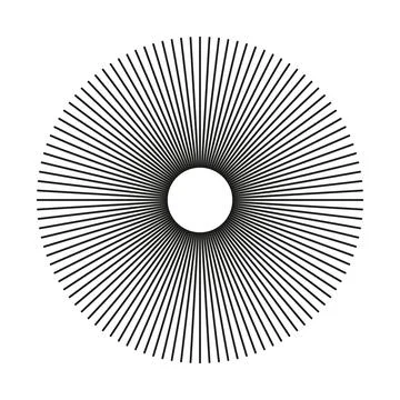 Spokes grid with radiating stripes . Sun star rays, burst. Circulars lines beams Stock Illustration