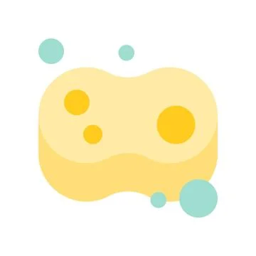 Sponge and bubble, cleaning and laundry service related flat icon set イラスト素材