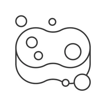 Sponge and bubble, cleaning service related, outline icon Stock Illustration